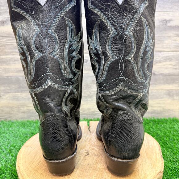 Justin Men - Size 7.5D - Black Teju Lizard Cowboy Boots 8313 main image 11